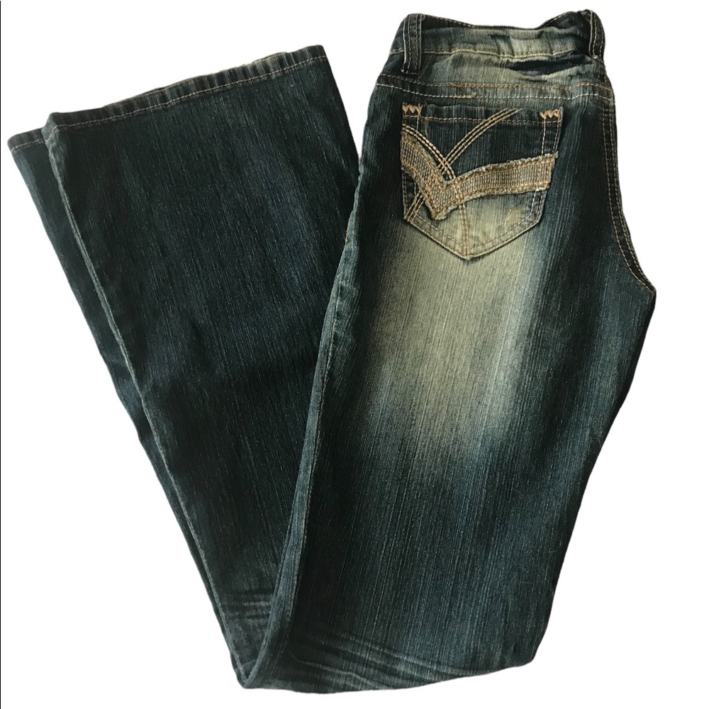 Bell bottom jeans.